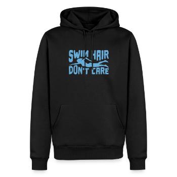 Swim Hair Don't Care Swimming and Hairdresser - Men’s Premium Organic Hoodie - black - Front - Nico (187cm)