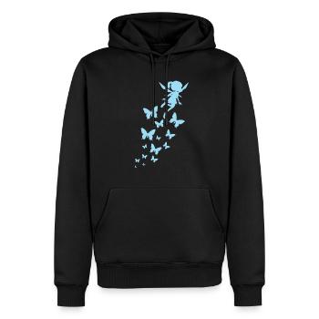 Fee fliegt mit Schmetterlingen - Männer Premium Bio Hoodie - Schwarz - Vorne - Nico (187cm)