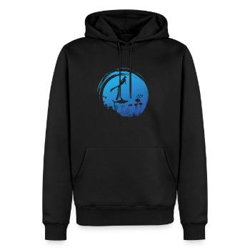Plongée en apnée avec un souffle dans l’océan - Sweat à capuche Premium bio Homme - noir - Devant - Nico (187cm)