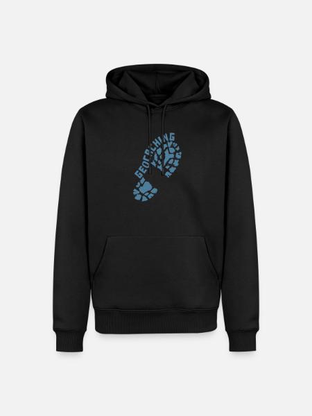 Geocaching empreinte chaussures - Sweat à capuche Premium bio Homme - noir