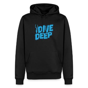 Apnoetaucher Dive Deep - Männer Premium Bio Hoodie - Schwarz - Vorne - Nico (187cm)