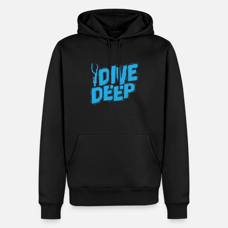 Apnoetaucher Dive Deep - Männer Premium Bio Hoodie - Schwarz