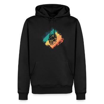 Brasses de bière houblon belle plante - Sweat à capuche Premium bio Homme - noir - Devant - Nico (187cm)