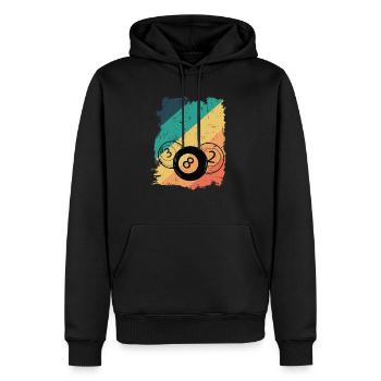 Aim Shoot Swear Repeat Billard - Männer Premium Bio Hoodie - Schwarz - Vorne - Nico (187cm)