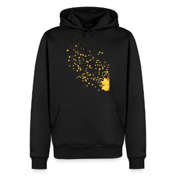 gelbe Blume - Männer Premium Bio Hoodie - Schwarz - Vorne - Nico (187cm)