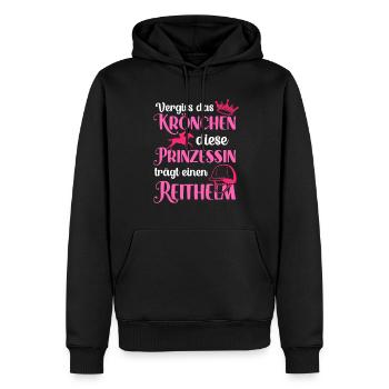 Prinzessin trägt Reithelm Reiterin Reiten Geschenk - Männer Premium Bio Hoodie - Schwarz - Vorne - Nico (187cm)