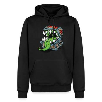 Mimic Treasure Chest RPG-Spiel - Männer Premium Bio Hoodie - Schwarz - Vorne - Nico (187cm)