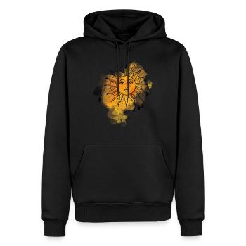 Soleil sombre - Sweat à capuche Premium bio Homme - noir - Devant - Nico (187cm)