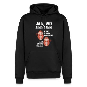 Lustiges Affen Doofe Kollegen Büro Arbeitskollege - Männer Premium Bio Hoodie - Schwarz - Vorne - Nico (187cm)