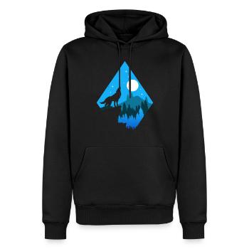 Idée cadeau Wolves Wolf - Sweat à capuche Premium bio Homme - noir - Devant - Nico (187cm)