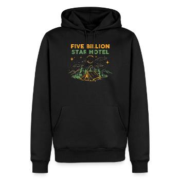 Five Billion Star Hotel Camping Geschenk - Männer Premium Bio Hoodie - Schwarz - Vorne - Nico (187cm)