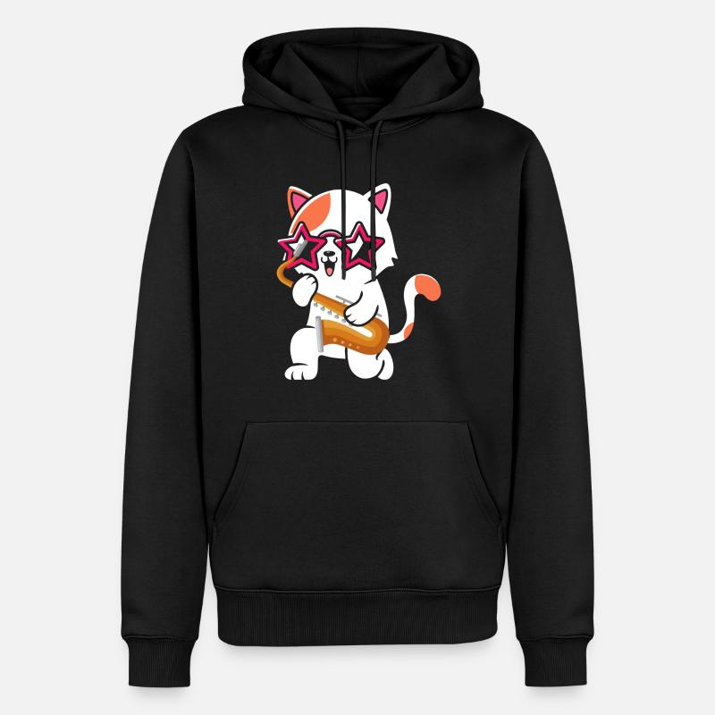 Saxophone Jazz - Sweat à capuche Premium bio Homme - noir