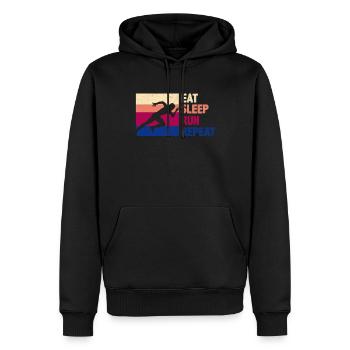 Lustiges Laufen Läufer Lauf Geschenk - Männer Premium Bio Hoodie - Schwarz - Vorne - Nico (187cm)