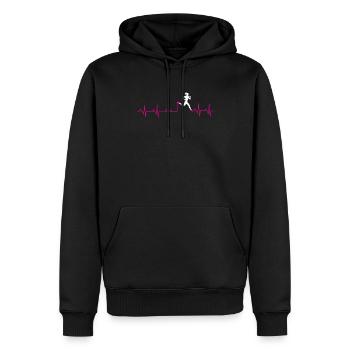 Fun Running Runner Run Gift - Men’s Premium Organic Hoodie - black - Front - Nico (187cm)