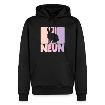 9. Geburtstag Mädchen 9 Jahre Kaninchen Hase - Männer Premium Bio Hoodie - Schwarz - Vorne - Nico (187cm)