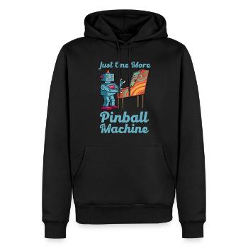 Just One More Pinball Retro Spiele Geschenk - Männer Premium Bio Hoodie - Schwarz - Vorne - Nico (187cm)