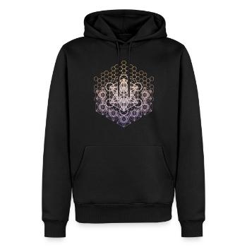 Metatrons Cube Sacred Geometry Connected - Men’s Premium Organic Hoodie - black - Front - Nico (187cm)