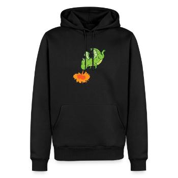 Drache spuckt Feuer Fabelwesen Märchen - Männer Premium Bio Hoodie - Schwarz - Vorne - Nico (187cm)