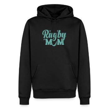 Rugby Mom Football Sport Spieler Fans - Männer Premium Bio Hoodie - Schwarz - Vorne - Nico (187cm)