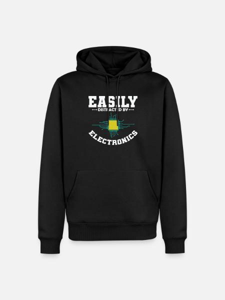 Easily Distracted By Electronics Profession - Men’s Premium Organic Hoodie - black