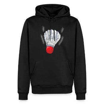 Badminton Sport Badminton Cadeau - Sweat à capuche Premium bio Homme - noir - Devant - Nico (187cm)
