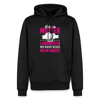 Landwirtin Mama Muttertag Geschenk Mutter Bäuerin - Männer Premium Bio Hoodie - Schwarz - Vorne - Nico (187cm)