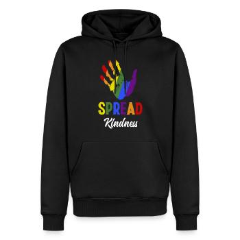 Friendliness Inclusion Diversity Anti Bullying - Men’s Premium Organic Hoodie - black - Front - Nico (187cm)