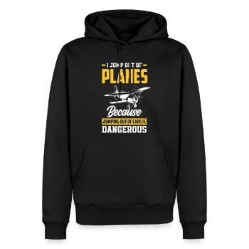 Parachutistes parachutistes - Sweat à capuche Premium bio Homme - noir - Devant - Nico (187cm)