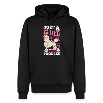Juste une fille ce caniche aime le propriétaire de caniche - Sweat à capuche Premium bio Homme - noir - Devant - Nico (187cm)