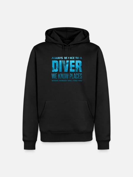 Diving Divers Funny Diver Gift - Men’s Premium Organic Hoodie - black
