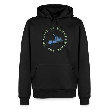 Kayak - Sweat à capuche Premium bio Homme - noir - Devant - Nico (187cm)