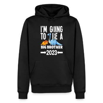 I'm Going to Be a Big Brother 2023 Dino Dinosaur - Men’s Premium Organic Hoodie - black - Front - Nico (187cm)