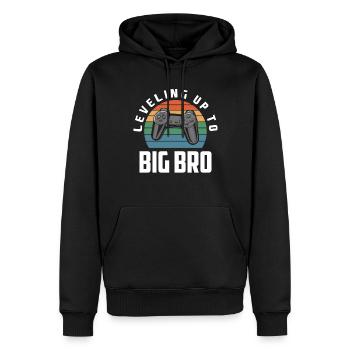 Je vais être un grand frère gamer gaming - Sweat à capuche Premium bio Homme - noir - Devant - Nico (187cm)