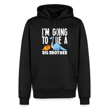 Je vais être un dinosaure Big Brother Dino - Sweat à capuche Premium bio Homme - noir - Devant - Nico (187cm)