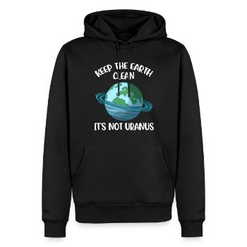 Gardez la Terre Propre Jour de la Terre Cadeau - Sweat à capuche Premium bio Homme - noir - Devant - Nico (187cm)