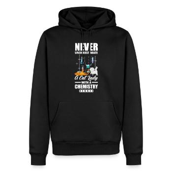 Drôle de chimiste étudiant en chimie Chat - Sweat à capuche Premium bio Homme - noir - Devant - Nico (187cm)