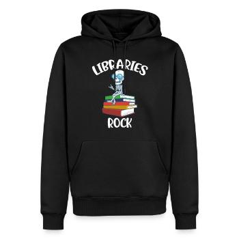 Libraries Rock Bibliothekarin Geschenk - Männer Premium Bio Hoodie - Schwarz - Vorne - Nico (187cm)