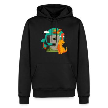 9ème anniversaire 9 ans Dino Dinosaur Fan - Sweat à capuche Premium bio Homme - noir - Devant - Nico (187cm)