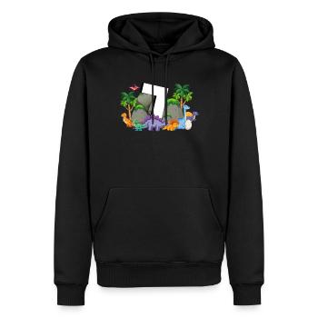 7ème anniversaire 7 ans Dino Dinosaur Fan - Sweat à capuche Premium bio Homme - noir - Devant - Nico (187cm)