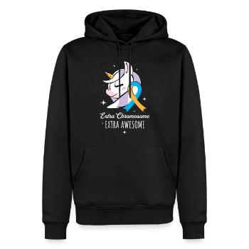 Extra Chromosome Down Syndrome Awareness Geschenk - Männer Premium Bio Hoodie - Schwarz - Vorne - Nico (187cm)