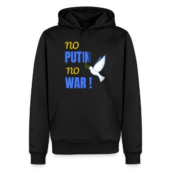 No Putin No War ! - Männer Premium Bio Hoodie - Schwarz - Vorne - Nico (187cm)