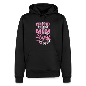 Computer Scientist and a Mom I'm busy and Proud - Männer Premium Bio Hoodie - Schwarz - Vorne - Nico (187cm)