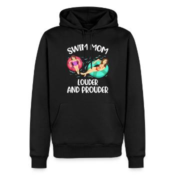 Swim Mom Louder Prouder Schwimmen Geschenk - Männer Premium Bio Hoodie - Schwarz - Vorne - Nico (187cm)