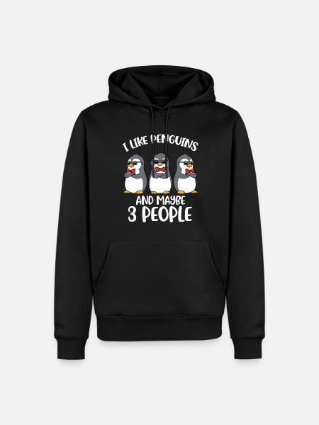 I Like Penguins Pinguin Geschenk - Männer Premium Bio Hoodie - Schwarz