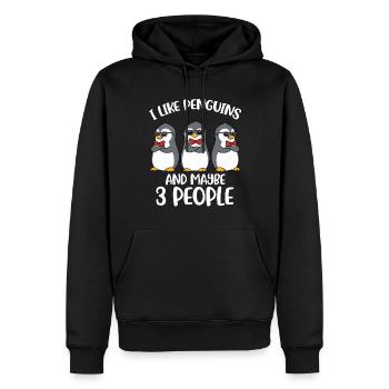 I Like Penguins Pinguin Geschenk - Männer Premium Bio Hoodie - Schwarz - Vorne - Nico (187cm)