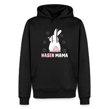 Hasen Mama Süßes Häschen Ostern Hasenmama - Männer Premium Bio Hoodie - Schwarz - Vorne - Nico (187cm)