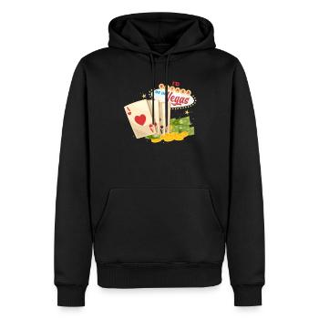 Lustiges Casino Las Vegas Roulette Slot Machine - Männer Premium Bio Hoodie - Schwarz - Vorne - Nico (187cm)