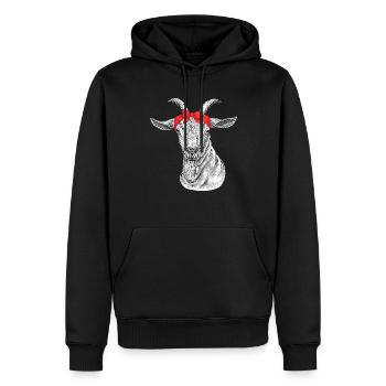 Chèvre Chèvre Chèvres - Sweat à capuche Premium bio Homme - noir - Devant - Nico (187cm)
