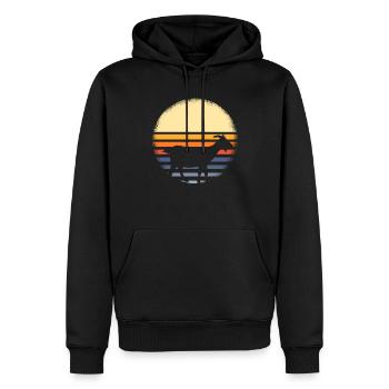 Chèvre rétro Chèvre Chèvre - Sweat à capuche Premium bio Homme - noir - Devant - Nico (187cm)