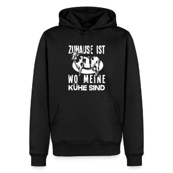 Zuhause Ist Wo Meine Kühe Sind Kuh Kühe - Männer Premium Bio Hoodie - Schwarz - Vorne - Nico (187cm)